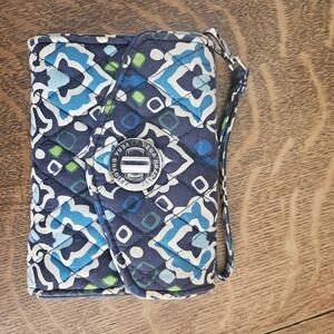 Vera Bradley Blue and Green Quilted Wristlet
